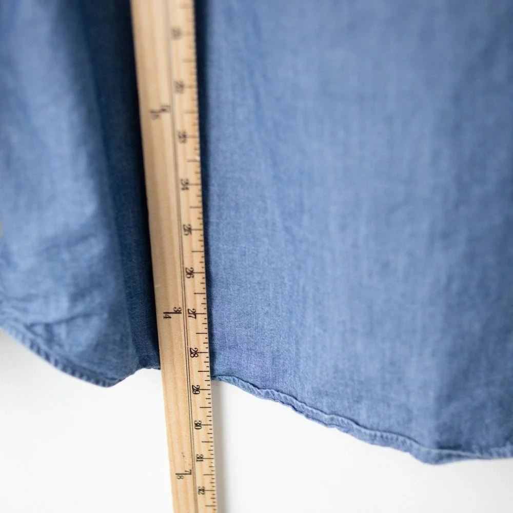 Banana Republic Standard Fit Cotton Shirt Mens Large Blue Stretch Soft Wash